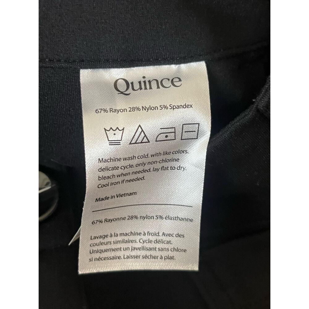 Quince Ultra Stretch Wide Leg Cropped Ponte Pants Sz 4 Black Office Casual - Picture 8 of 9